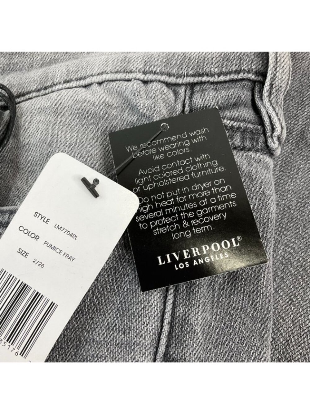 Liverpool Los Angeles Jeans Womens Sz 2/26 Pumice Fray Fringe Stretch Nwt $98 - Picture 5 of 13